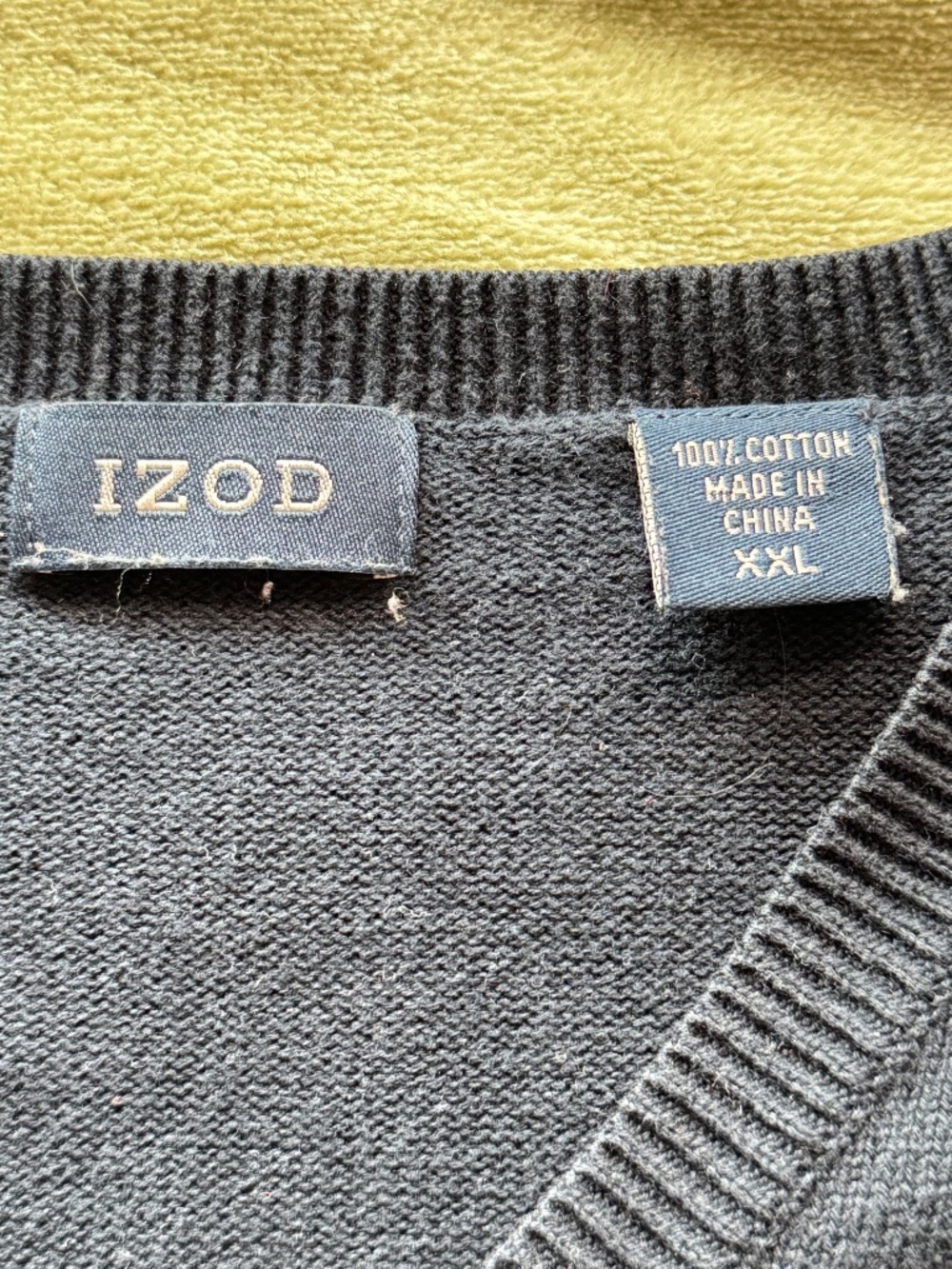 IZOD Argyle Sweater Vest 100% Cotton V Neck Preppy Academia Golf Layering - Picture 5 of 7